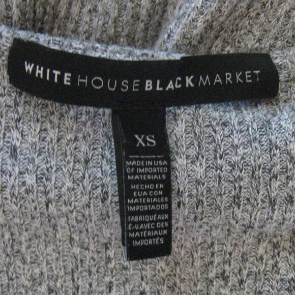 WHBM Ruffled Cuff Long Sleeve Stretch Knit Top sz XS Gray - Picture 8 of 10